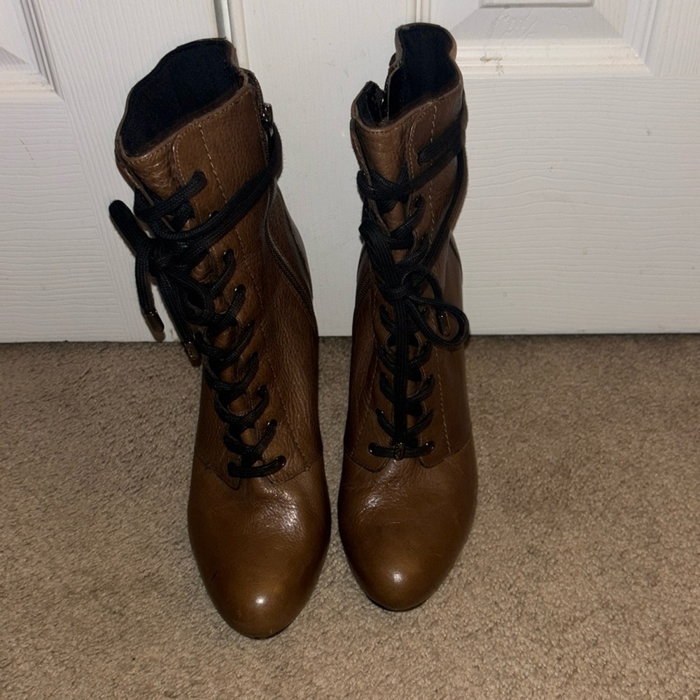 INC  International Concepts  Olive Lace up Ankle Boots